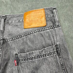 Levi’s Premium 555 Relaxed Straight Utility Jeans Mens 32x32 Gray Denim